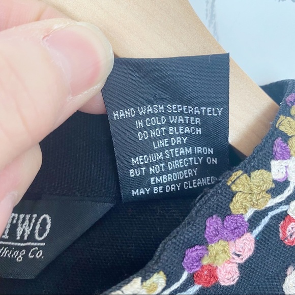 VINTAGE 90’s TAKE TWO Black Heavily Embroidered Jacket Blazer Medium 100% Cotton - Picture 12 of 14